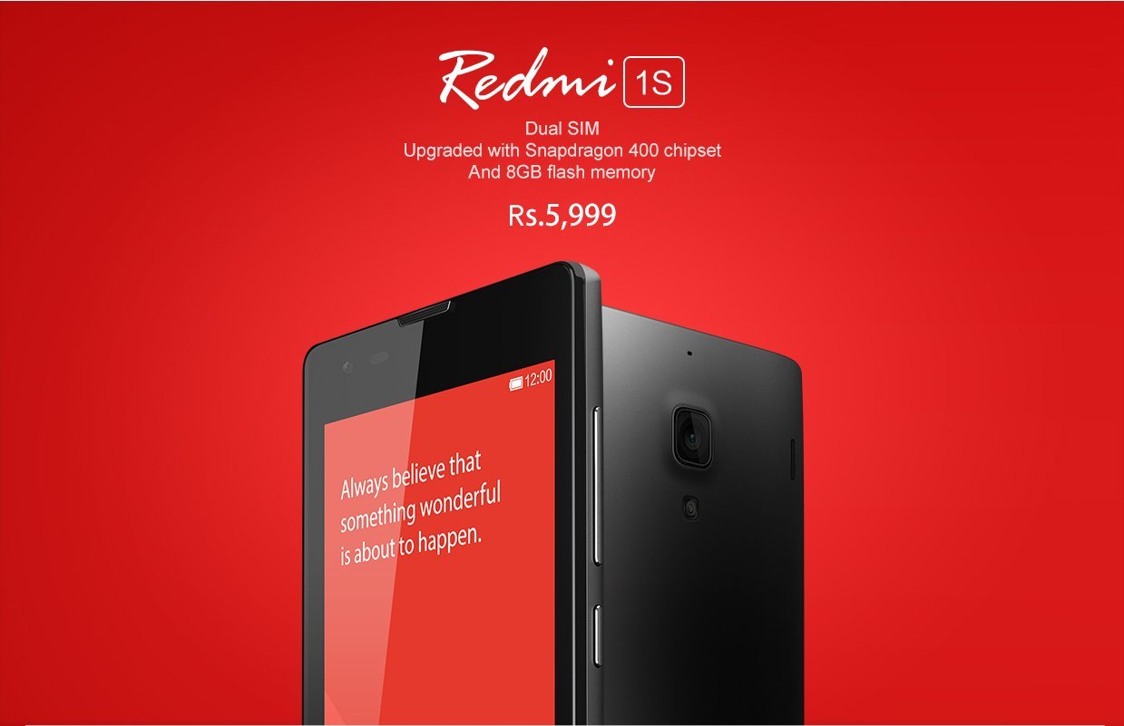 Xiaomi Redmi 1S goes on sale today at 2 PM on Flipkart for INR 5999