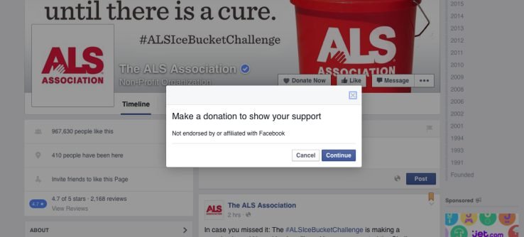 facebook donate now button for nonprofits