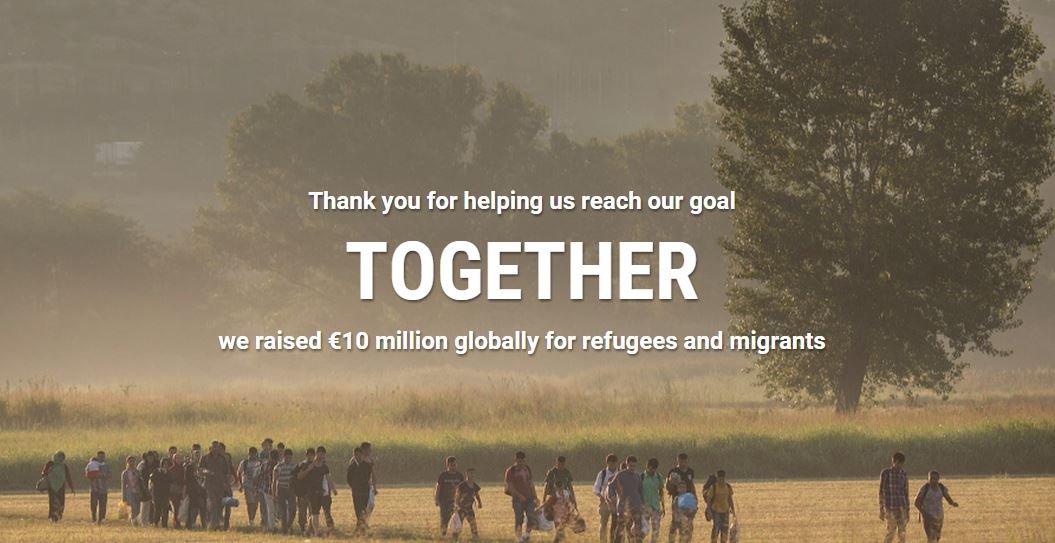 Google says thank you for helping raise €10 million for refugees & migrants in need