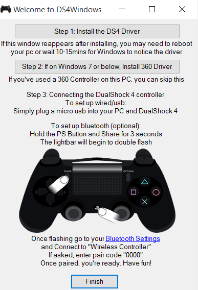 Connect PS4 Controller to PC