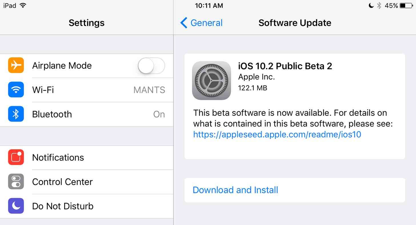 iOS 10.2 beta 2 