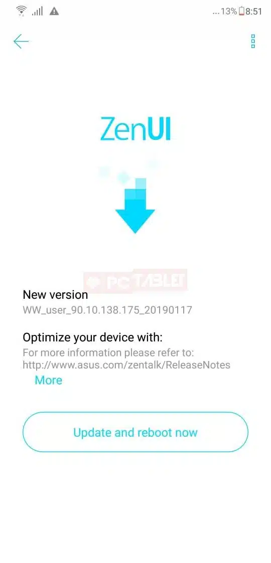Asus Zenfone 5Z Android 9 Pie Update marked