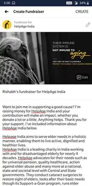 select organisation and create