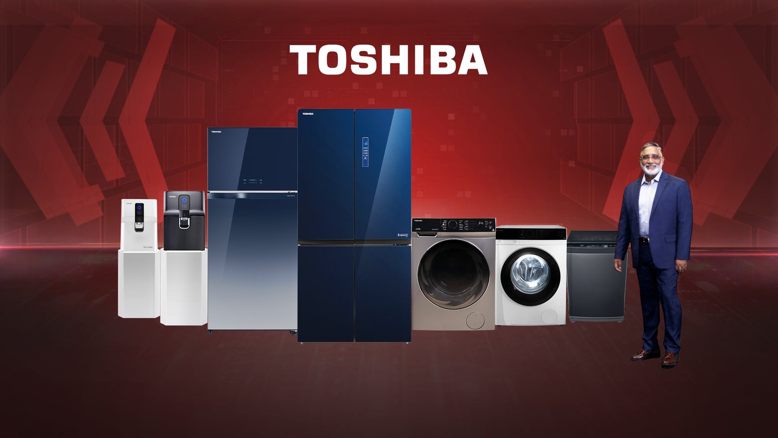 Mr. Pranab Mohanty Vice President Toshiba Home Appliance Business launching the 2020 21 range of Home Appliances