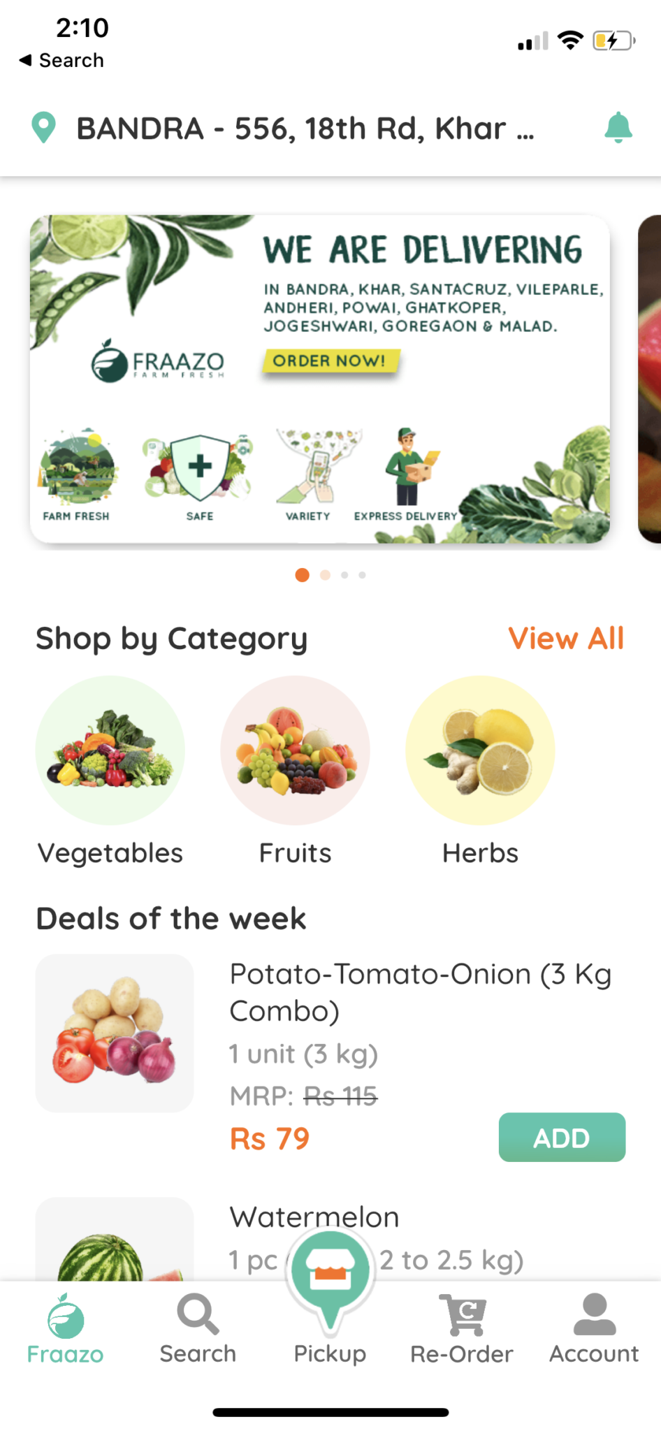 Get farm fresh produce at your doorstep with Fraazo 3 Home screen 1 scaled