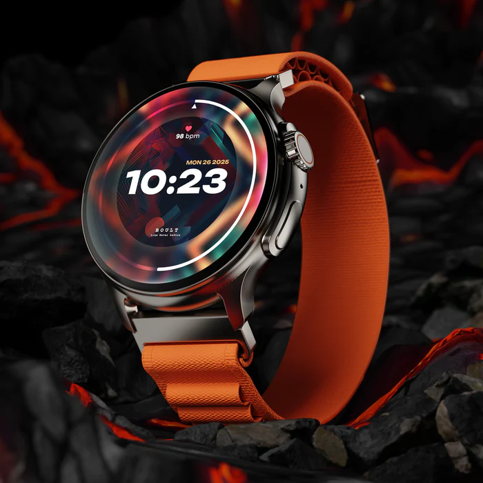 ‘Crown’ your wrist with Boult’s latest smartwatch Crown R Pro, with the brand’s first Frozen Silver Metallic strap along with Volcanic Orange and Thunder black silicone straps.
