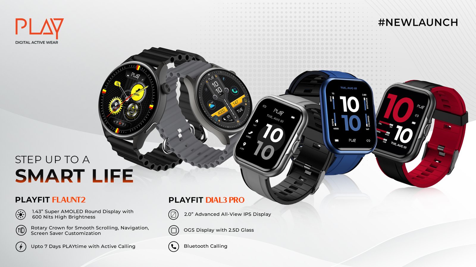Designed with fashion, style, and innovation in focus, PLAY Unveils Next-Generation smartwatches with Large and AMOLED display, partners with Flipkart for wider reach to the Indian consumer.