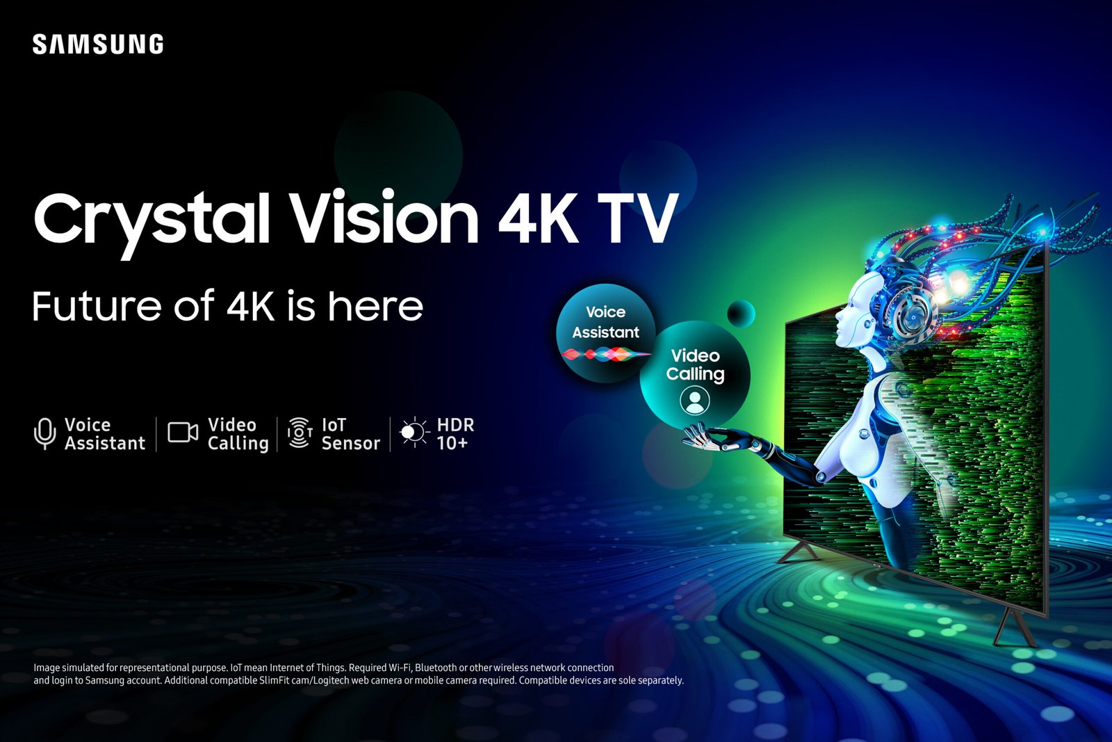Samsung Launches Crystal Vision 4K UHD TV with Multi Voice Assistant, Video Calling & IoT Sensors for a Connected Living Experience