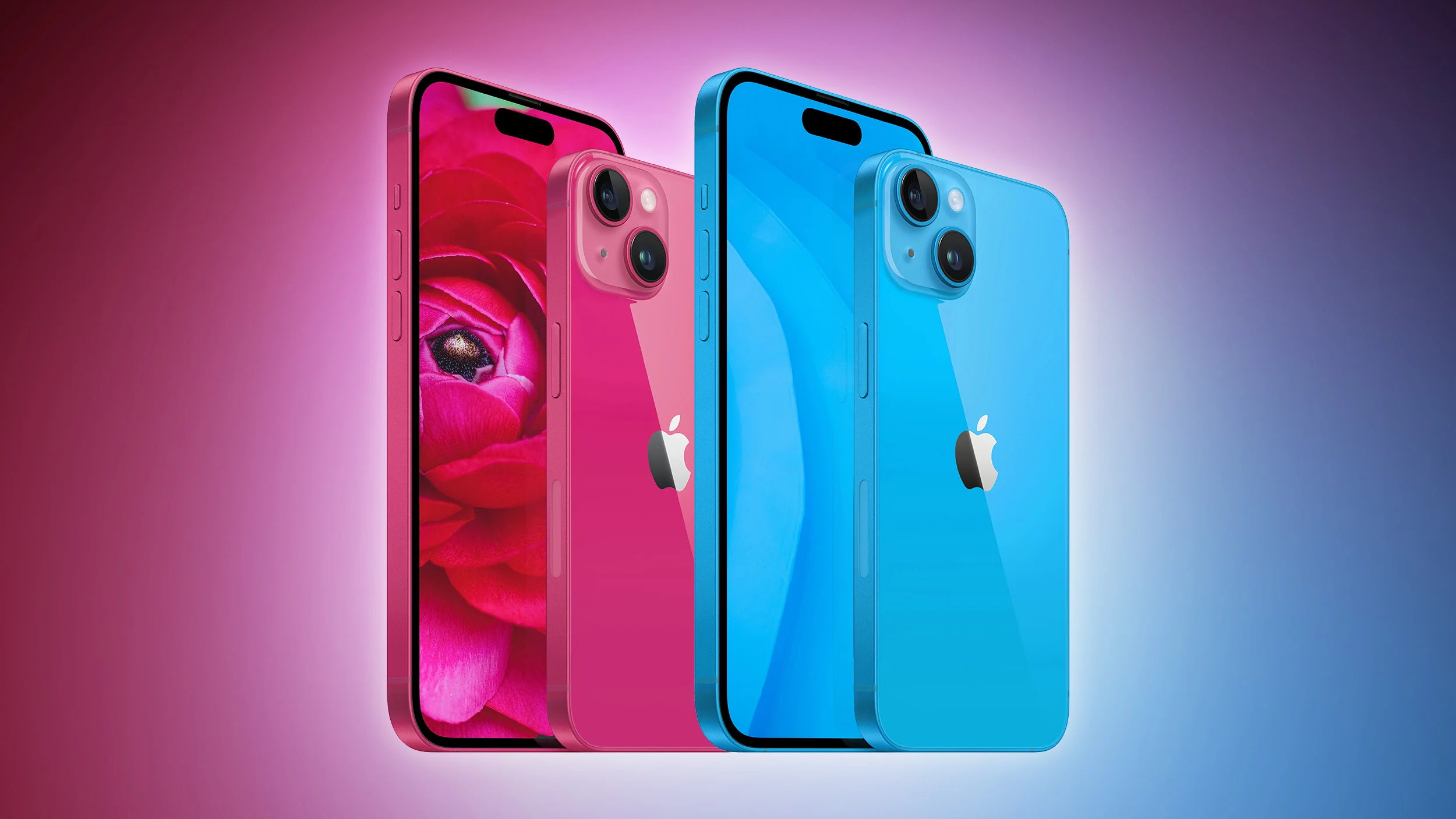 Apple's iPhone 15 blue and pink colour