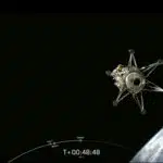 Spaceship Sideways After Moon Touchdown Attempt