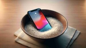 Wet iPhone in rice