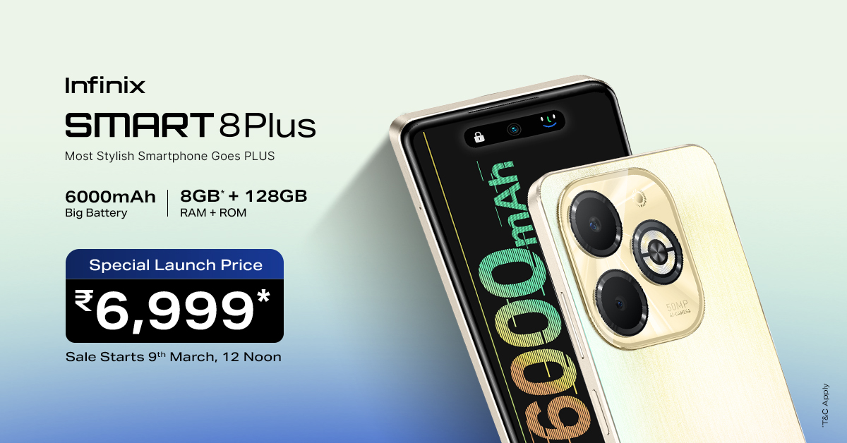 Infinix Smart 8 Plus Debuts with 6000mAh Battery and 50MP Camera