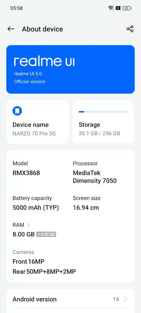 Realme UI Narzo 70 Pro 3