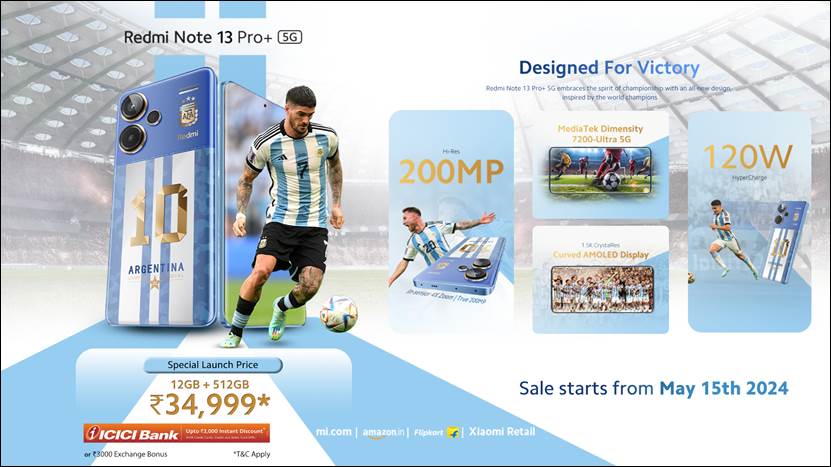 Xiaomi India Launches Redmi Note 13 Pro+ 5G World Champions Edition 1 Xiaomi India Launches Redmi Note 13 Pro+ 5G World Champions Edition