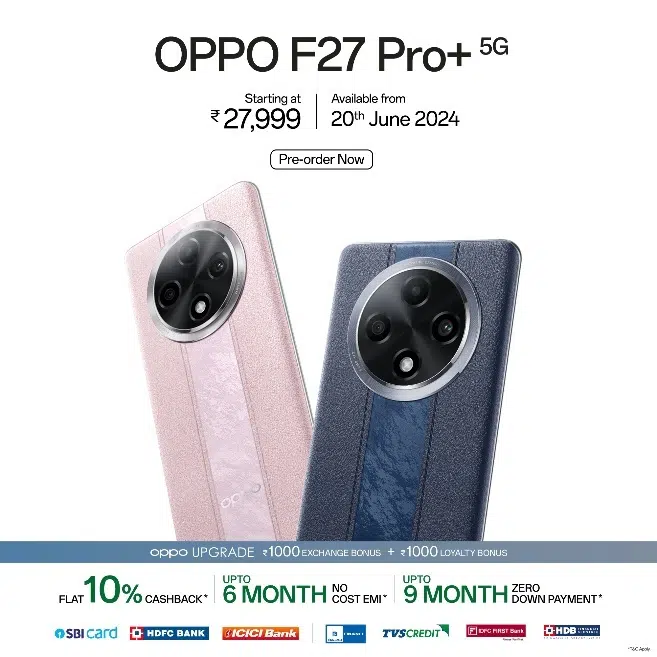 OPPO Launches F27 Pro+ 5G, India's First Triple-Rated Waterproof Smartphone