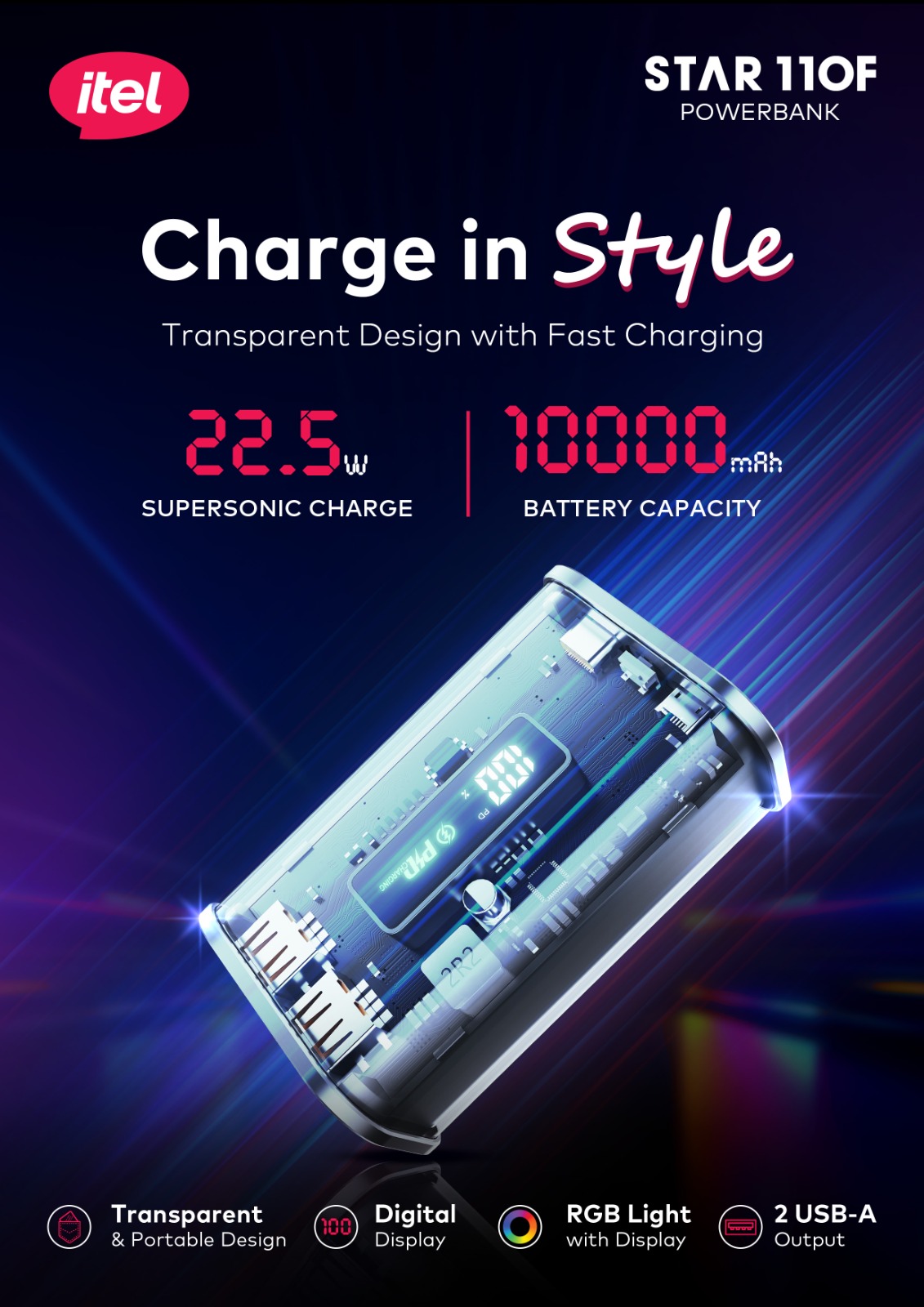 Itel Launches Stylish and Powerful STAR 110F Power Bank