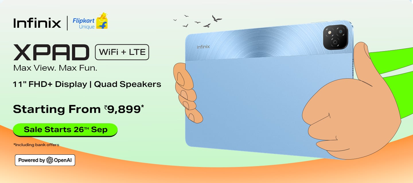 Infinix XPAD Power and Versatility in a Sleek Tablet, Now Available on Flipkart