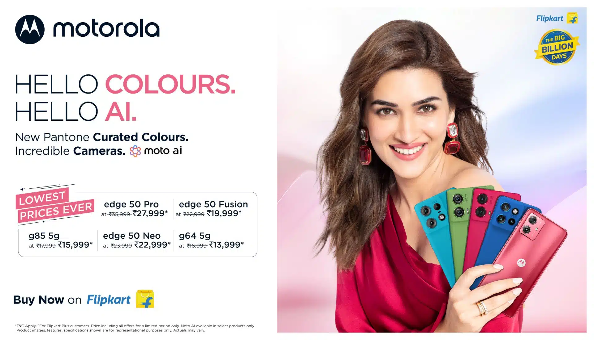 Motorola's Big Billion Days Bonanza Smartphones, Earbuds & TVs at Unbeatable Prices