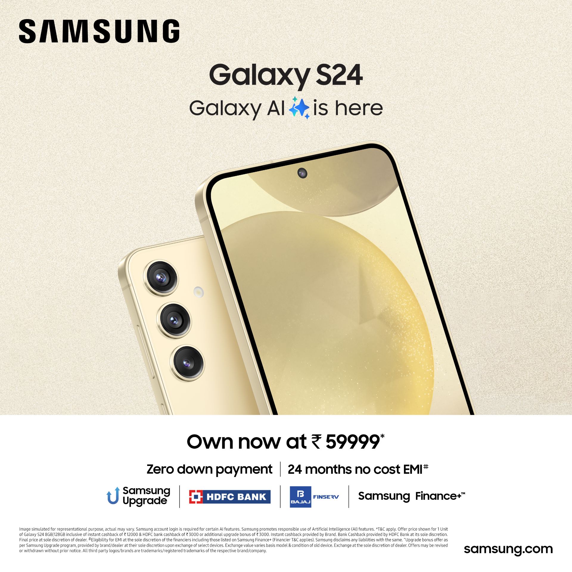 Samsung Galaxy S24 Now Available at an Unprecedented Price Starting at INR 59999