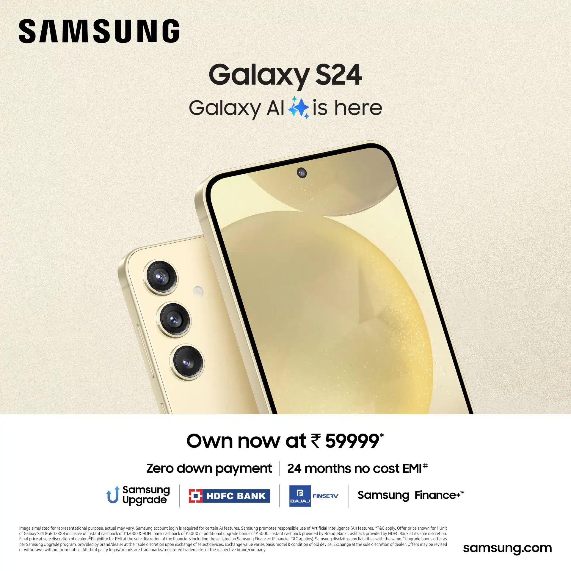 Samsung Galaxy S24 Now Available at an Unprecedented Price Starting at INR 59999