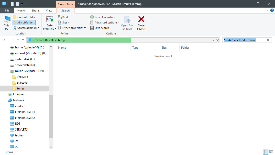 Search for Files Using the Search Function