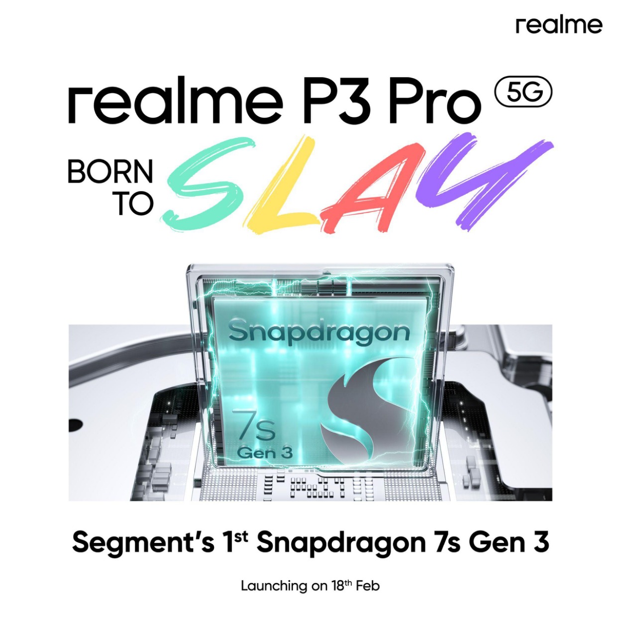 realme P3 Pro Launching on February 18 with Segment-First Snapdragon 7s Gen 3