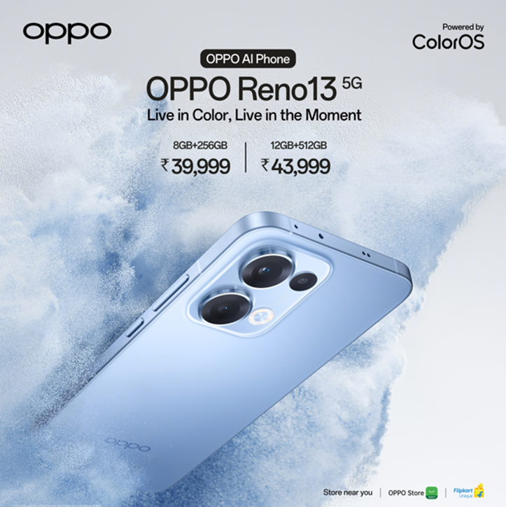 OPPO Reno13 Skyline-Blue Variant Arrives in India Tomorrow