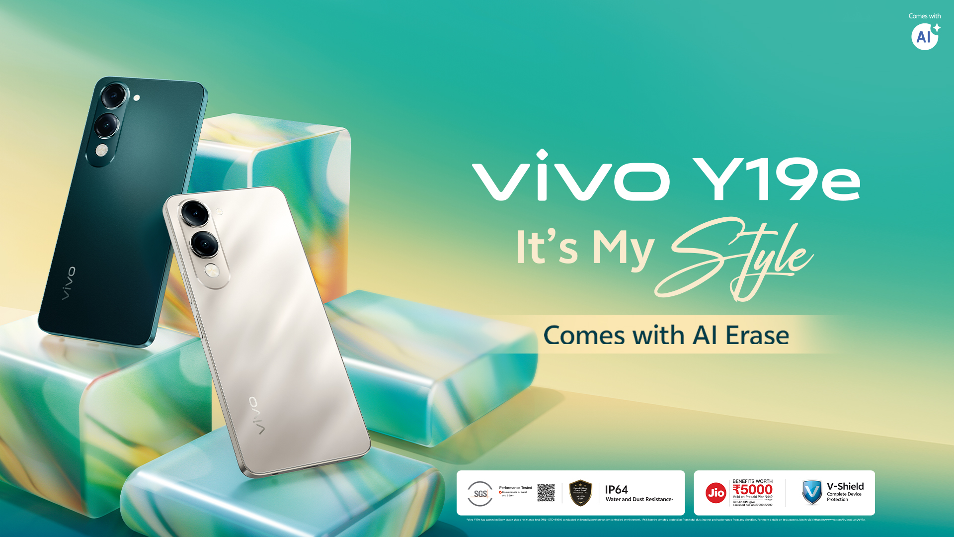 vivo launches the Y19e in India at INR 7,999, featuring a 5500mAh battery, durable design, Helio G70 processor, and 128GB storage. Available on Flipkart and retail stores.