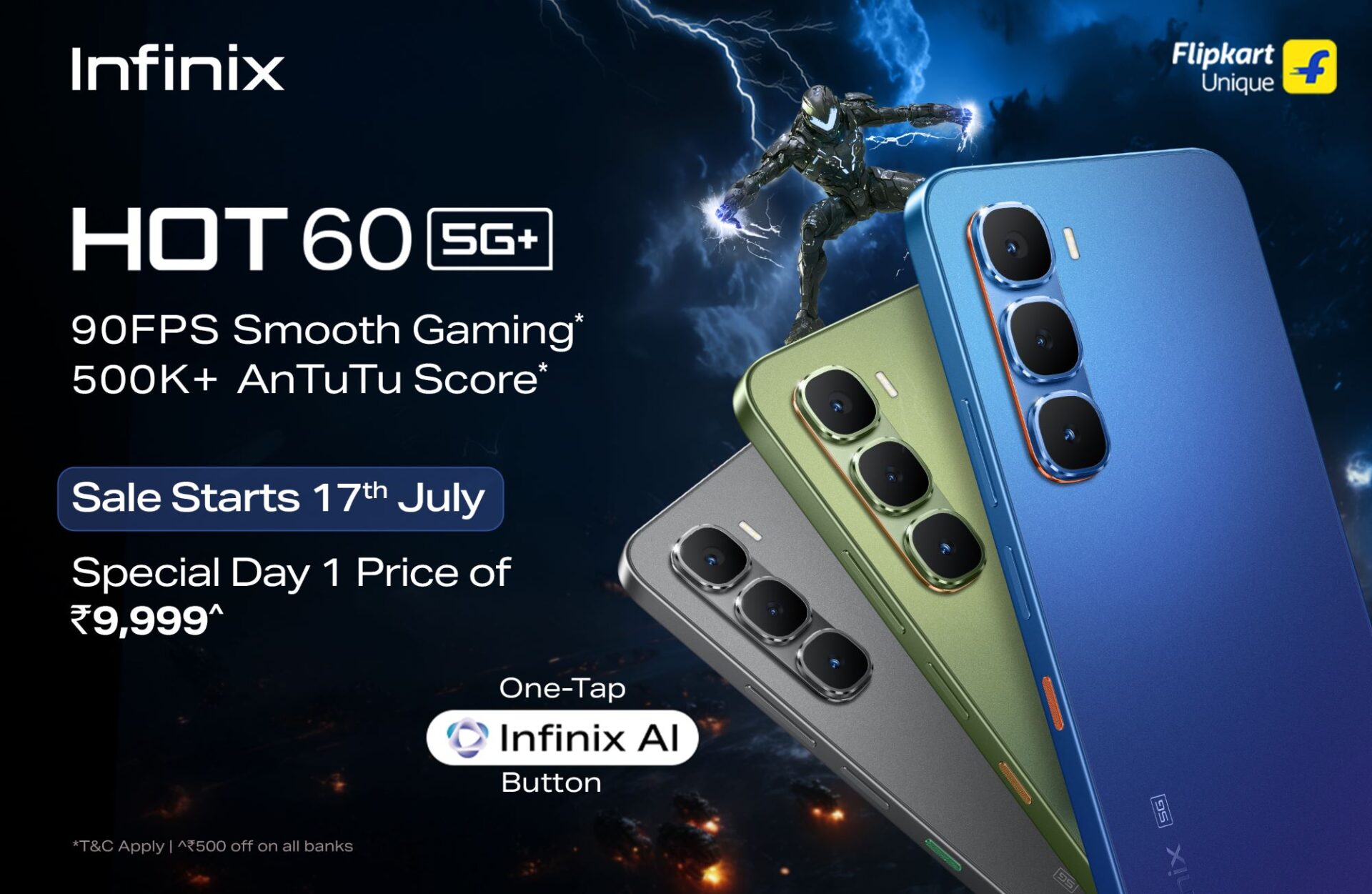 Infinix HOT 60 5G+ Launched in India with One-Tap AI Button
