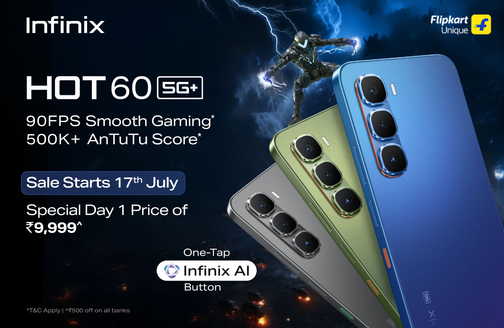 Infinix HOT 60 5G+ Launched in India with One-Tap AI Button