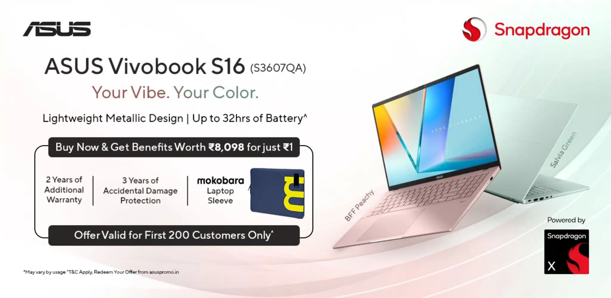 ASUS Launches Vivobook S16 AI Laptop with Snapdragon X Processor in India
