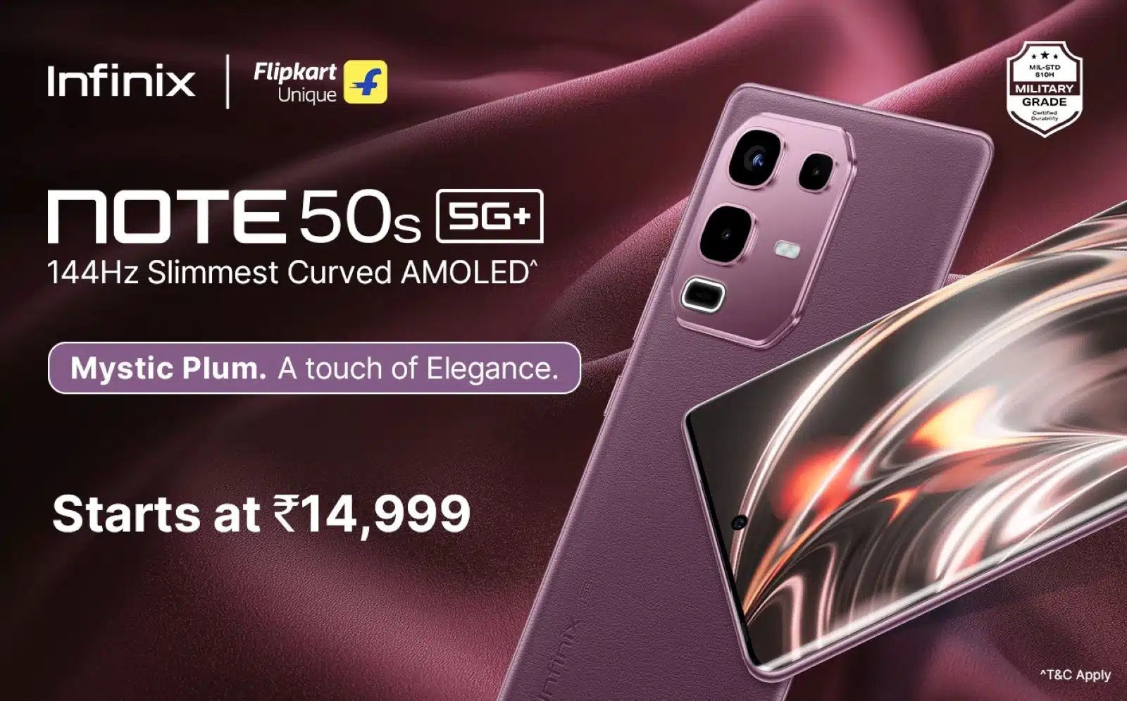Infinix NOTE 50s 5G+ Launches in New Mystic Plum Color for INR 14,999