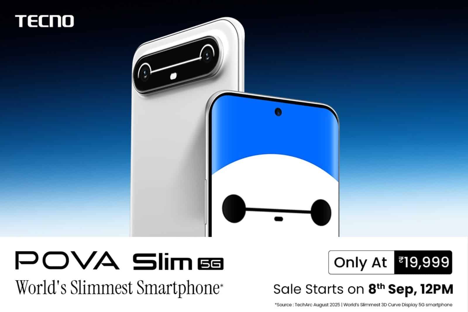 Tecno POVA Slim 5G with 6.78-inch AMOLED display, 5.95mm thickness launched in India