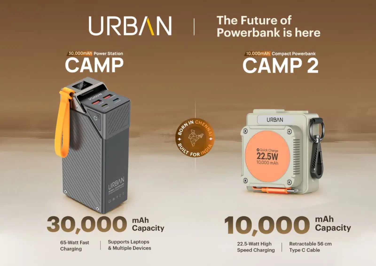 URBAN Launches CAMP Series Power Banks in India for Laptops and Phones