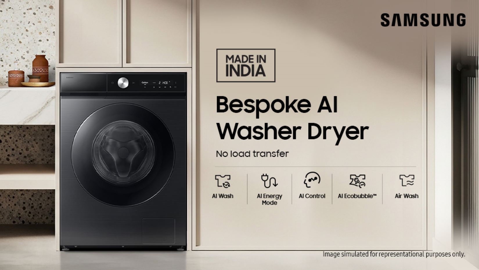 Samsung Begins Local Manufacturing of Bespoke AI Washer Dryer in Chennai