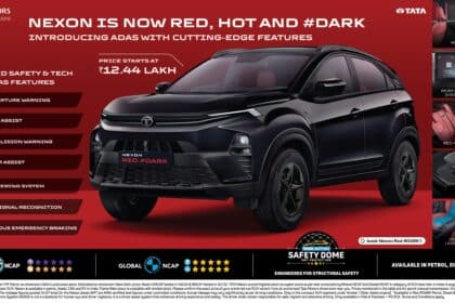 Tata Nexon Tops Sales Charts, Adds ADAS Safety Tech and Exclusive Red #DARK Edition