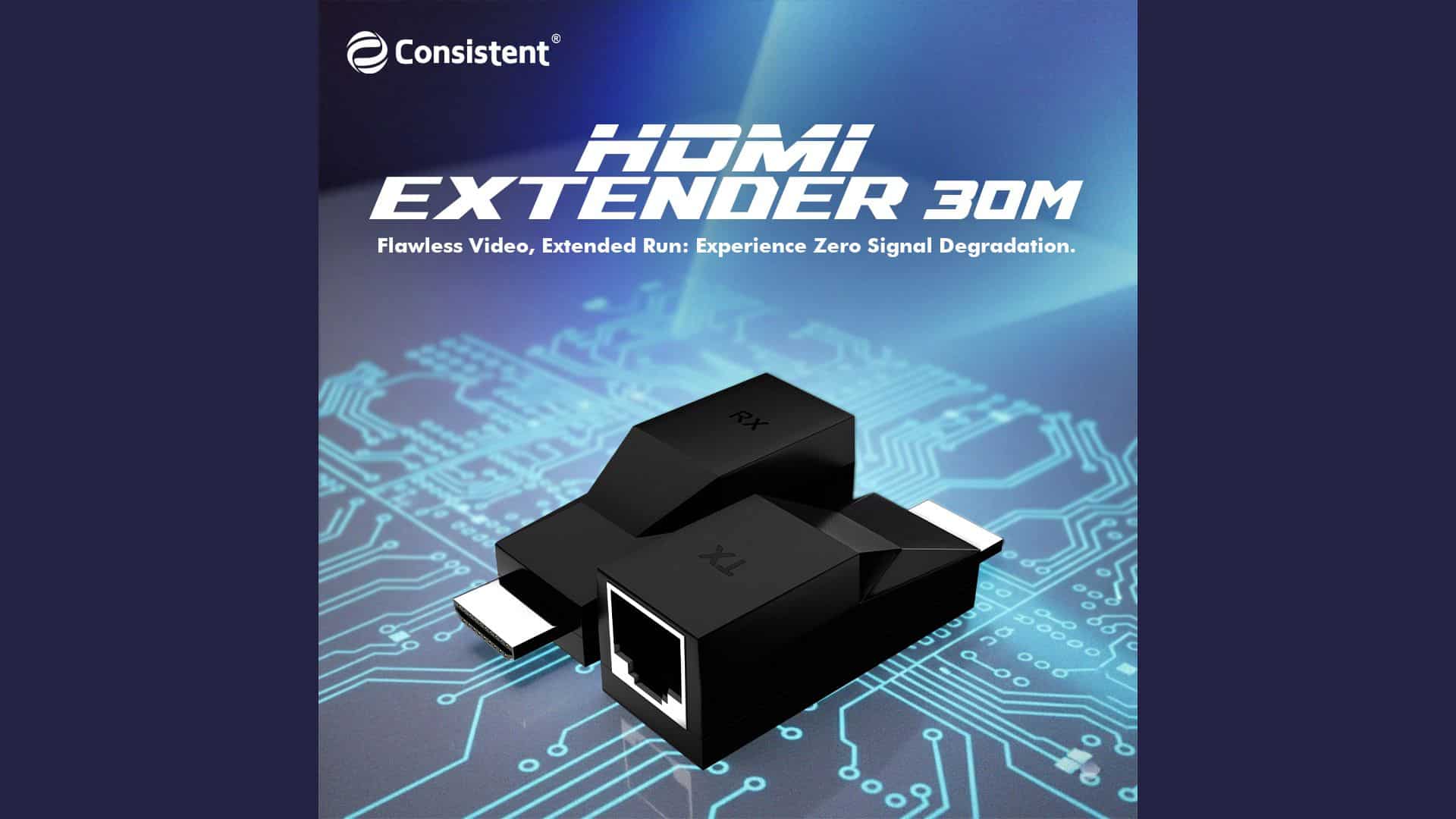 Consistent Infosystems Releases New HDMI Extender 30M for Long-Distance HD Transmission