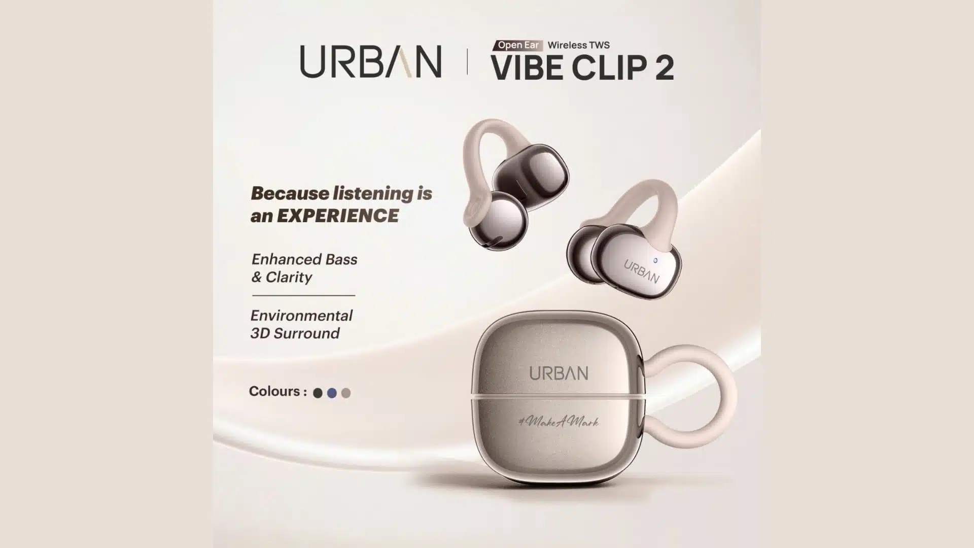 URBAN Vibe Clip 2 Open-Ear Wireless Earbuds Launched in India