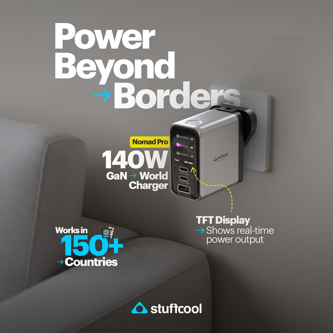 Stuffcool launches Nomad Pro 140W GaN charger with display in India