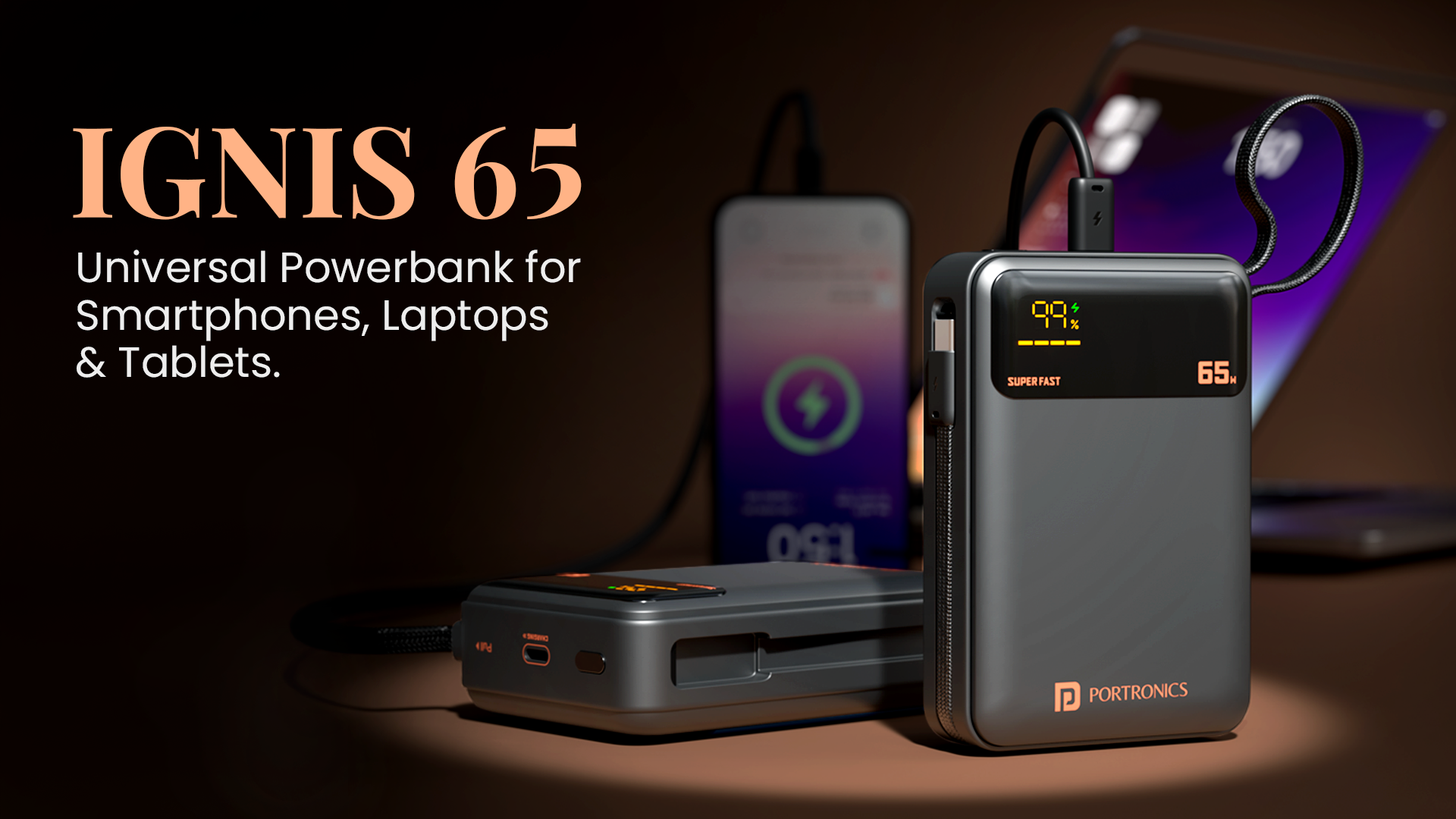 Portronics Ignis 65 Power Bank Launched in India With 65W Fast Charging, 20,000mAh Battery