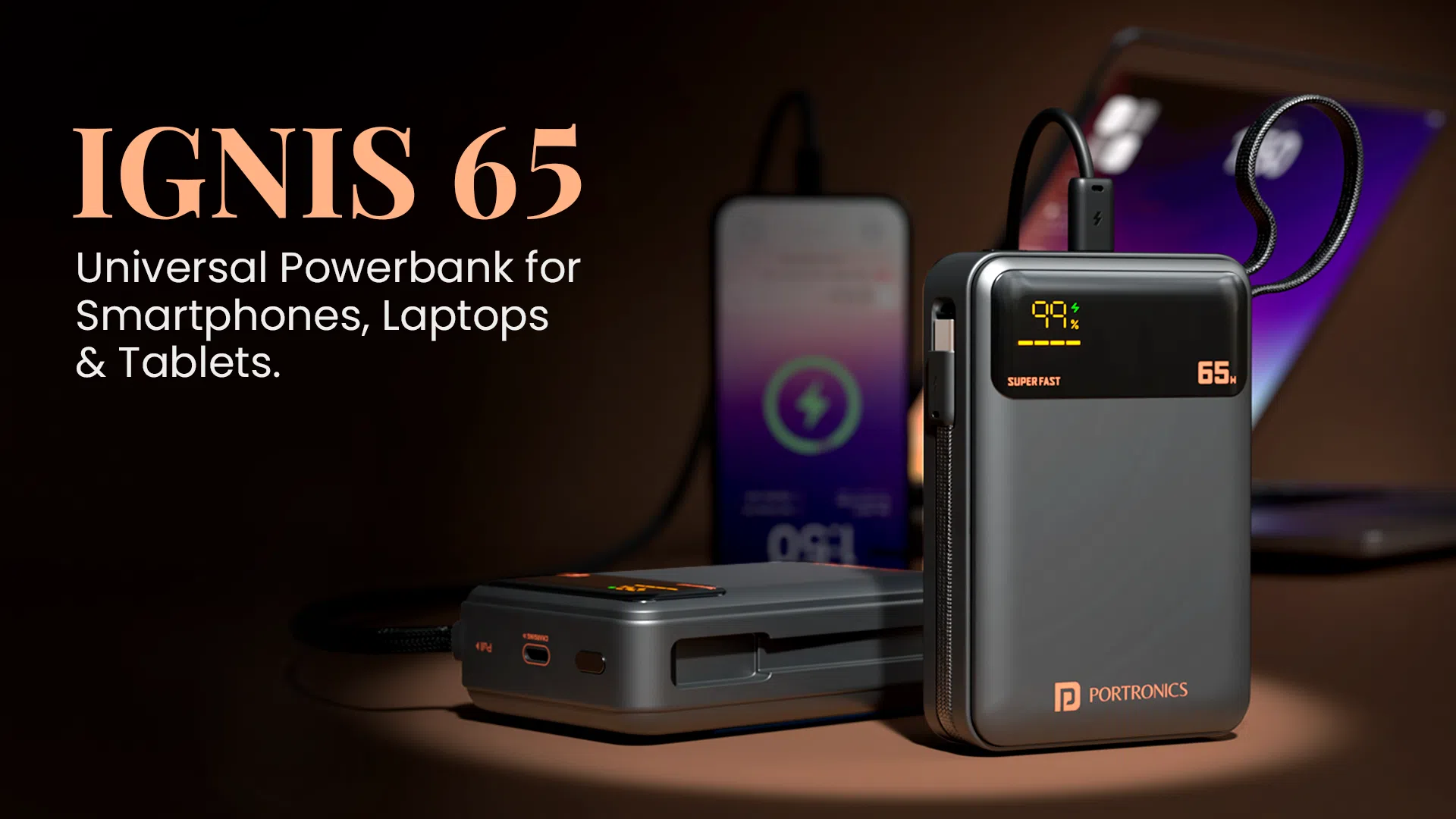Portronics Ignis 65 Power Bank Launched in India With 65W Fast Charging, 20,000mAh Battery