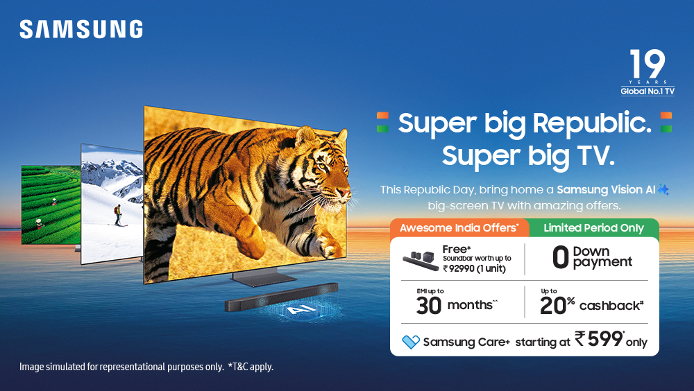 Samsung launches Super Big Republic offers on Vision AI TVs in India