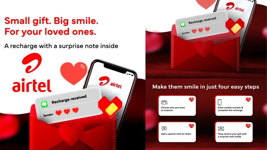 Airtel Introduces “Gift a Recharge with a Special Note” on the Thanks App
