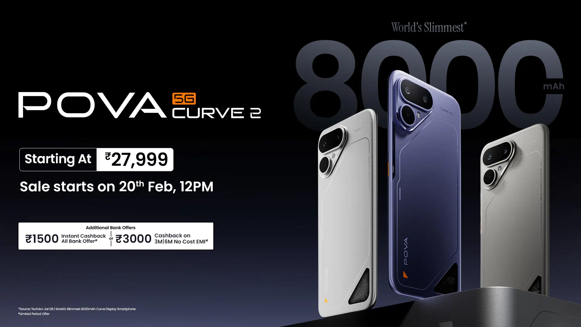 Tecno POVA Curve 2 5G Launch in India: Big Battery, Slim Body
