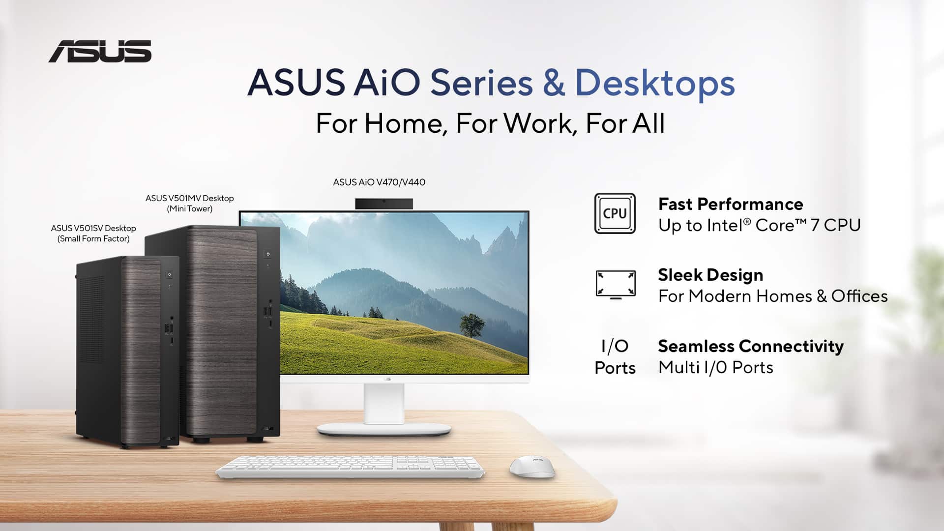 ASUS Launches V501 Desktop and AiO V400 Series for Indian Users
