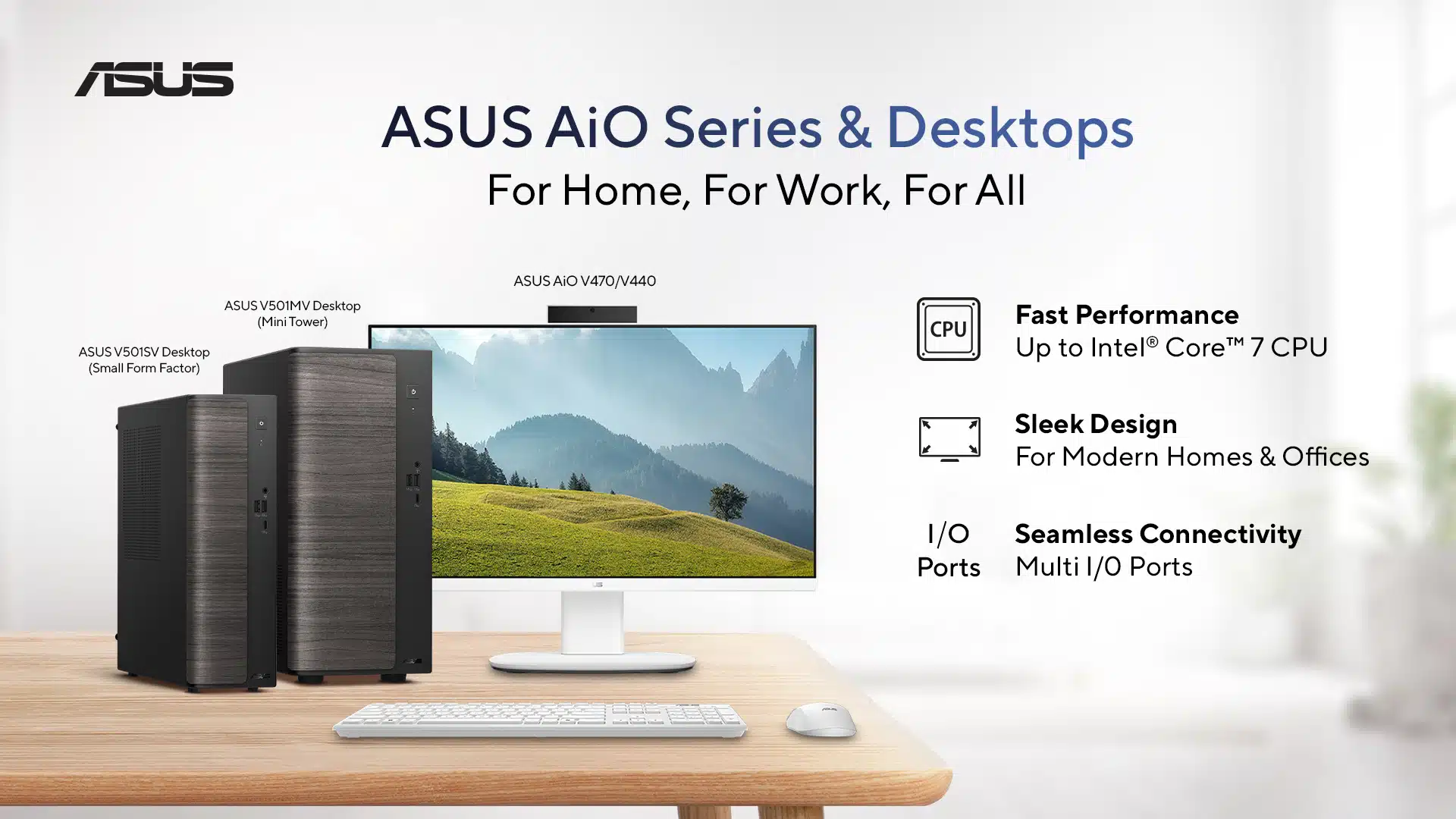 ASUS Launches V501 Desktop and AiO V400 Series for Indian Users