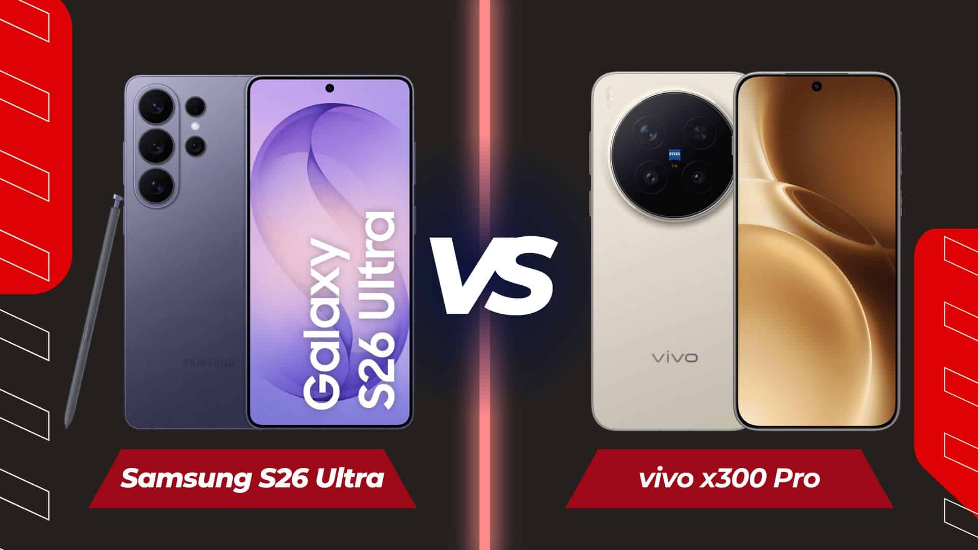 Compare Samsung Galaxy S26 Ultra and vivo X300 Pro Prices in India