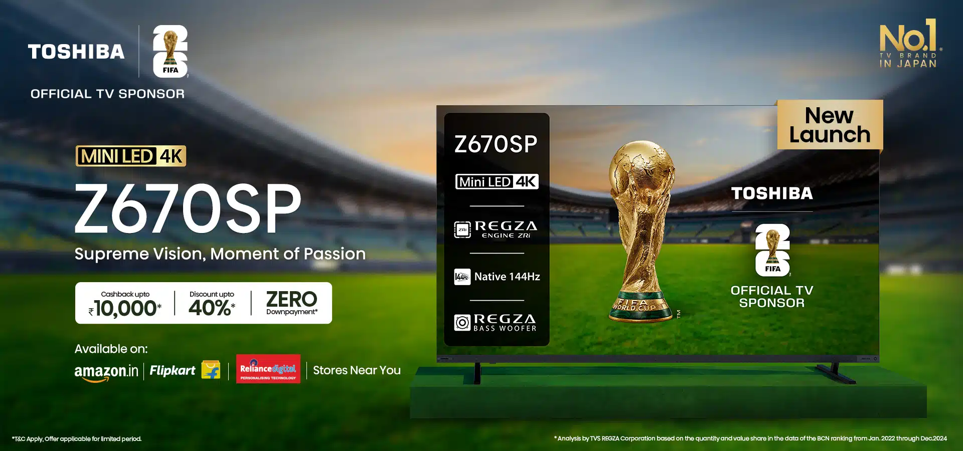 Toshiba Launches Z670SP Mini LED TV series in India