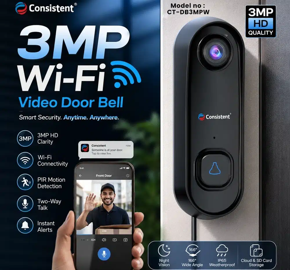 Consistent Infosystems Launches 3MP Wi-Fi Video Doorbell