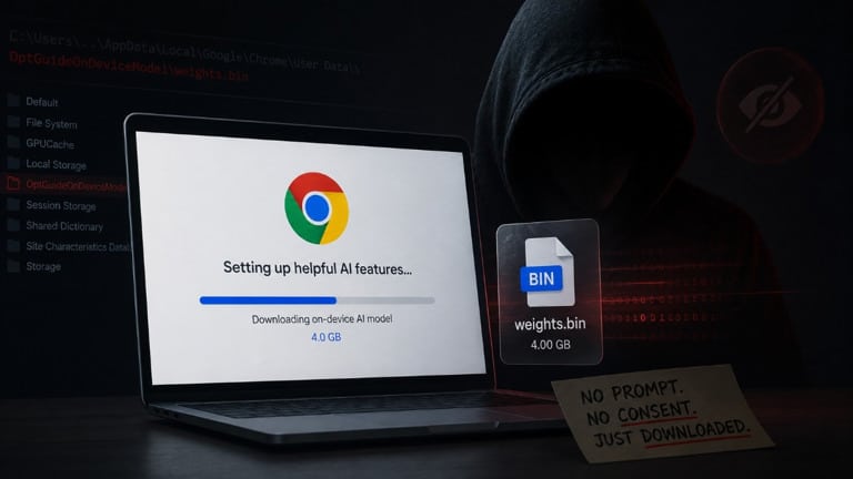Google Chrome Quietly Drops 4 GB AI Model